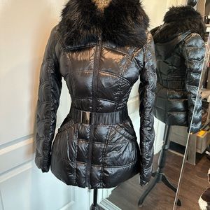 Black warm down coat CSK